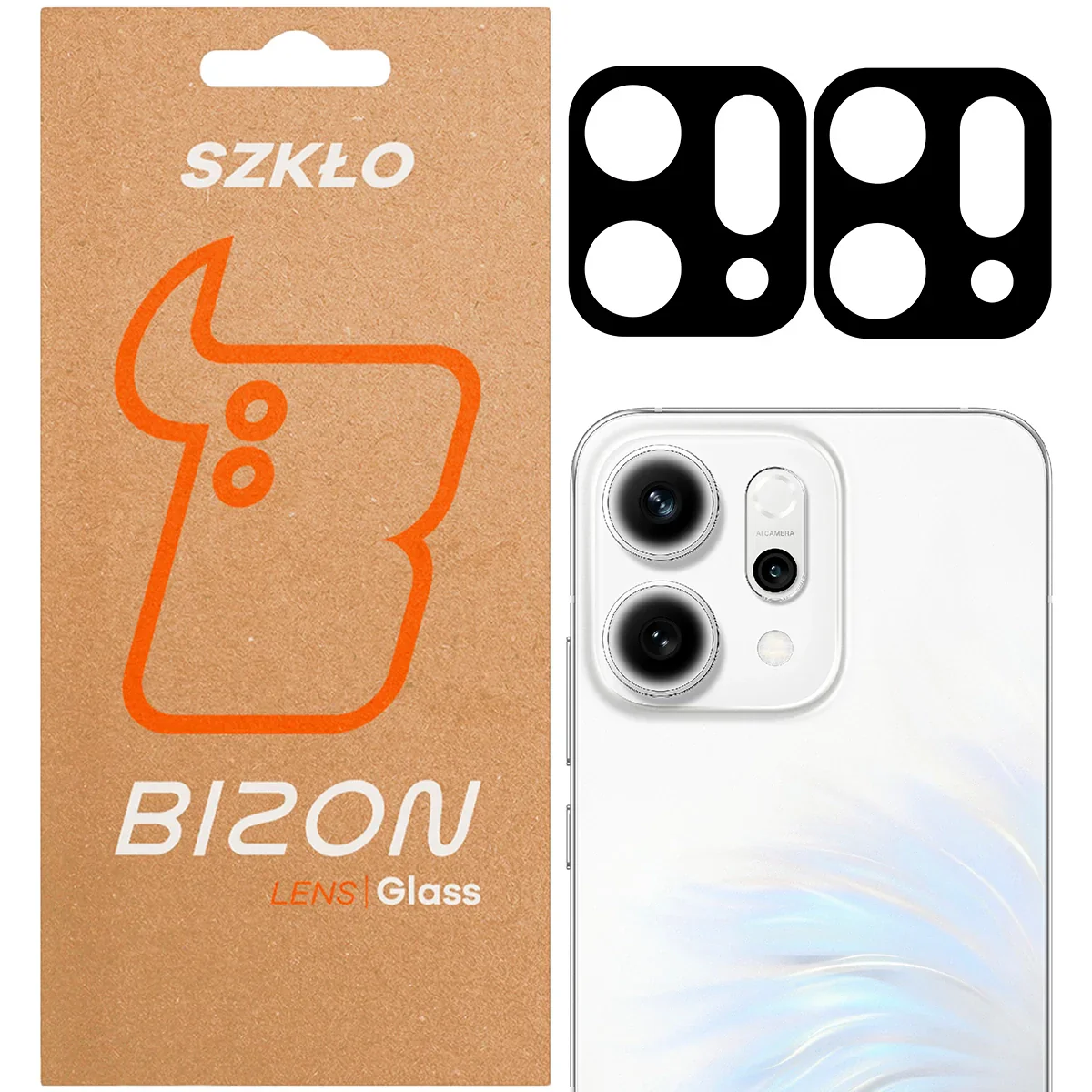 Gehärtetes Glas für die Kamera für Oppo Reno 14, Bizon Glass Lens, 2 Stück