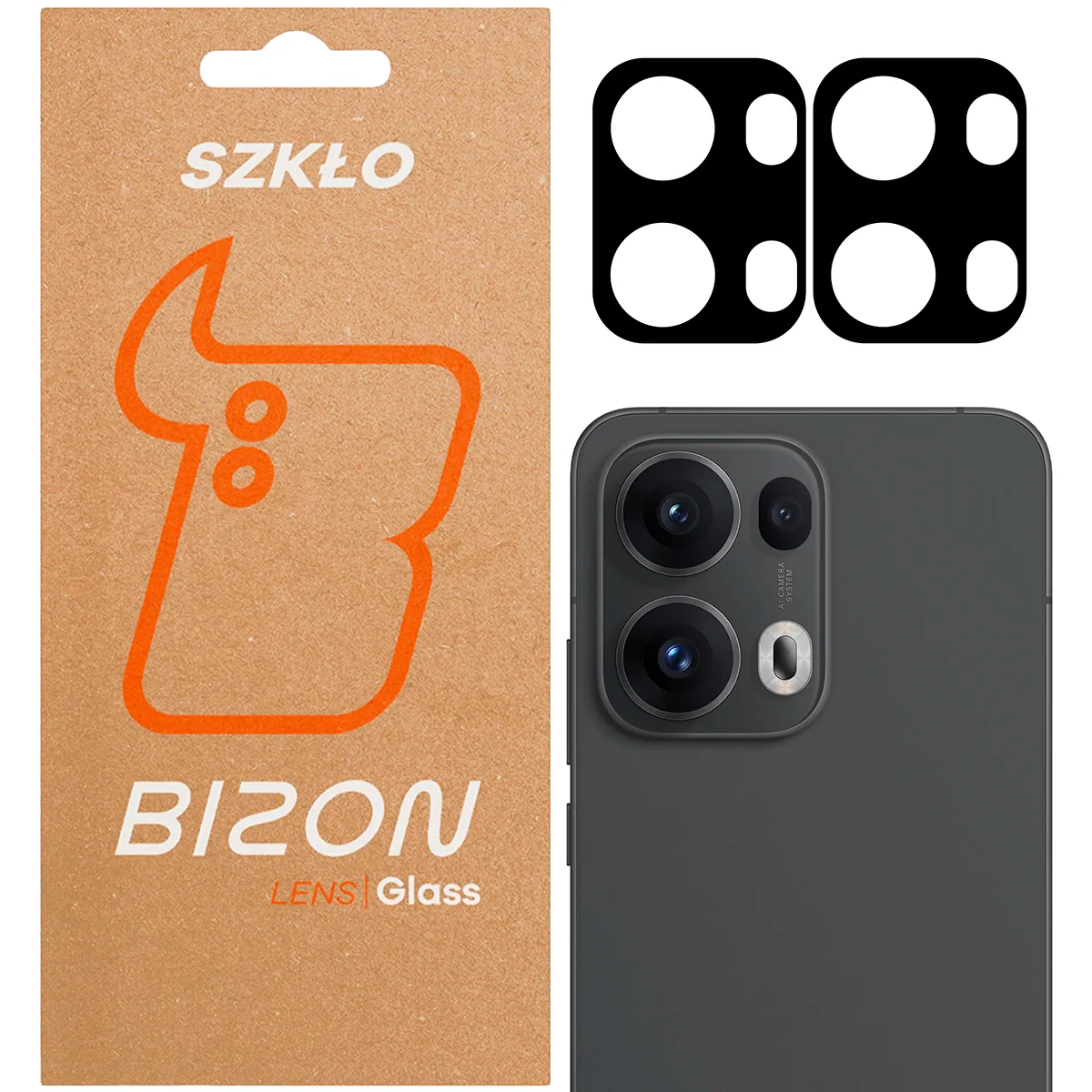 Gehärtetes Glas für die Kamera für Oppo Reno13 Pro, Bizon Glass Silk Lens, 2 Stück