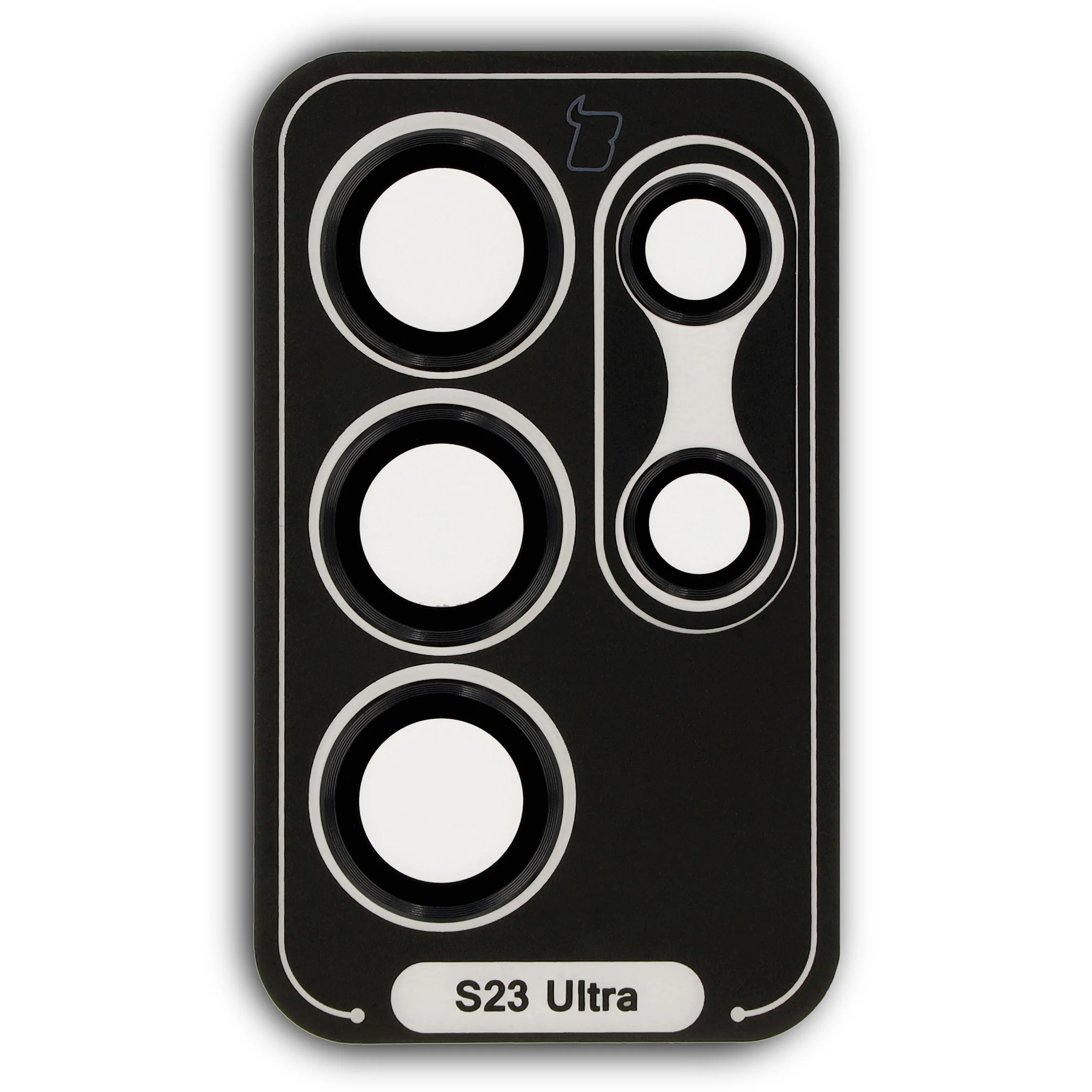 Gehärtetes Glas für die Kamera mit Applikator für Galaxy S23 Ultra, Bizon Glass Snap Lens, 1 Set, Schwarzer Rahmen - Image 2