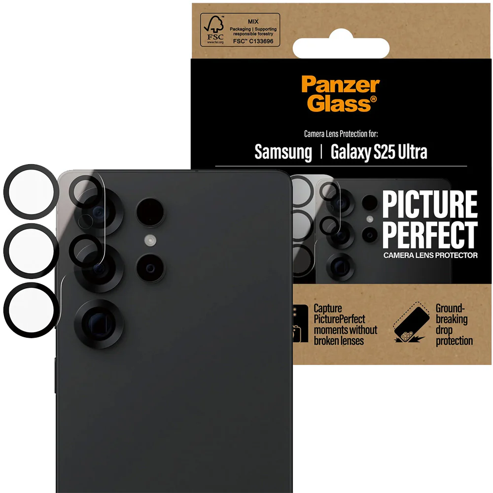 Gehärtetes Glas für Galaxy S25 Ultra, PanzerGlass PicturePerfect Camera Lens Protector, Schwarz - Image 2