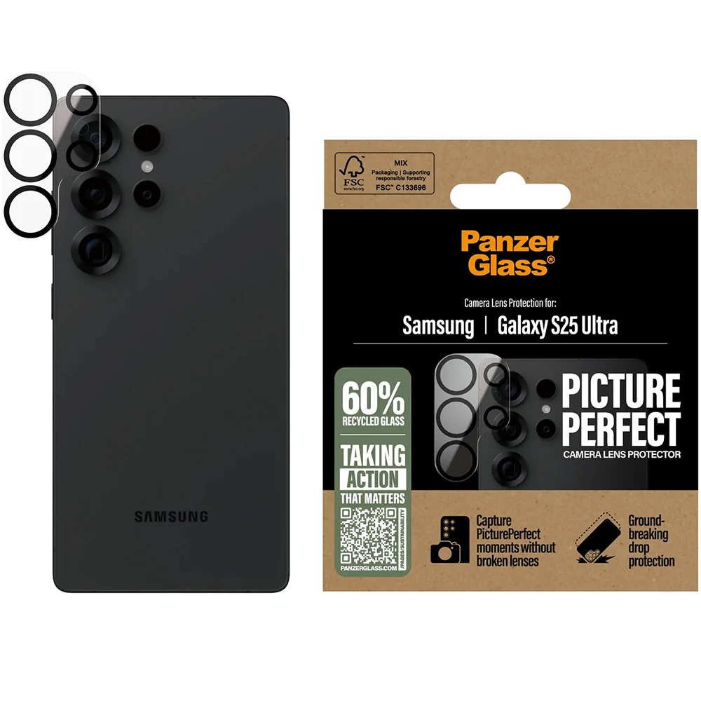 Gehärtetes Glas für Galaxy S25 Ultra, PanzerGlass PicturePerfect Camera Lens Protector, Schwarz - Image 4