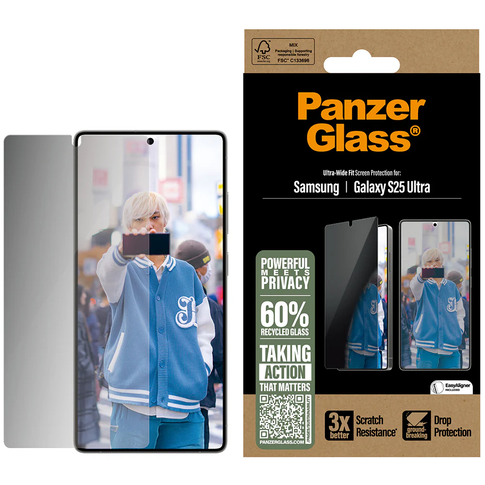 Gehärtetes Glas für Galaxy S25 Ultra, PanzerGlass Ultra-Wide Fit Privacy, privatisieren - Image 2