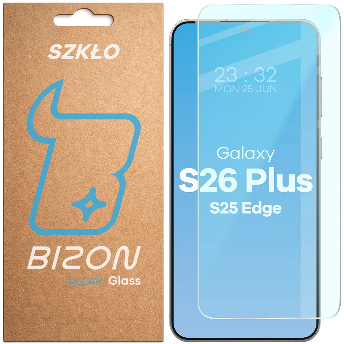 Gehärtetes Glas für Galaxy S26 Plus / S25 Edge, Bizon Glass Clear