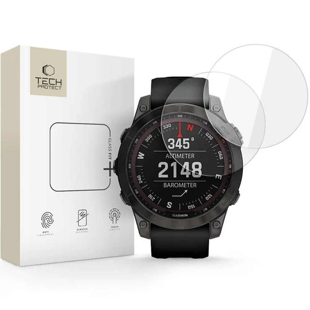 Gehärtetes Glas für Garmin Fenix 7X / 7X Pro, Tech-Protect Glass Fit Plus, 2 Stück - Image 2