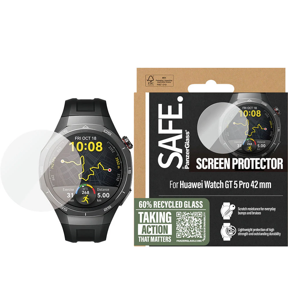 Gehärtetes Glas für Huawei Watch GT 5 Pro 42 mm, SAFE by PanzerGlass Ultra-Wide Fit - Image 3