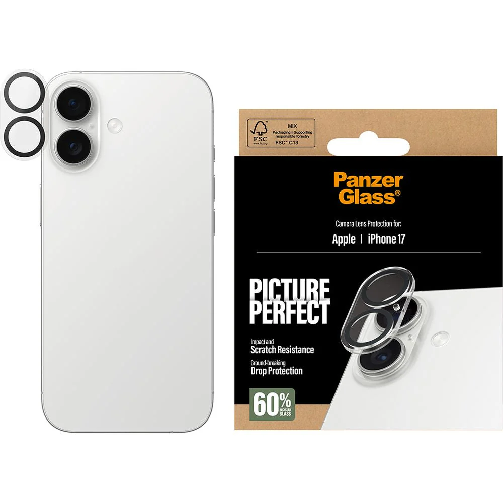 Gehärtetes Glas für iPhone 17, PanzerGlass PicturePerfect Camera Lens Protector, Transparent und Schwarz - Image 4