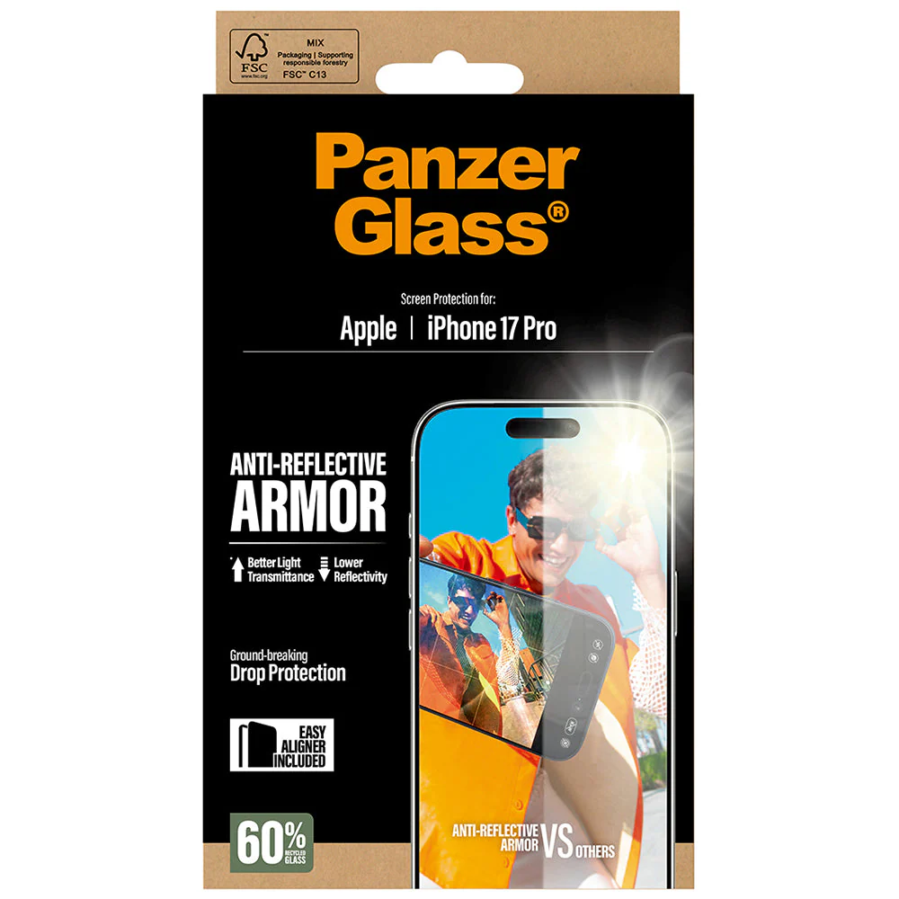 Gehärtetes Glas für iPhone 17 Pro, PanzerGlass Anti-Reflective Armor EasyAligner - Image 2