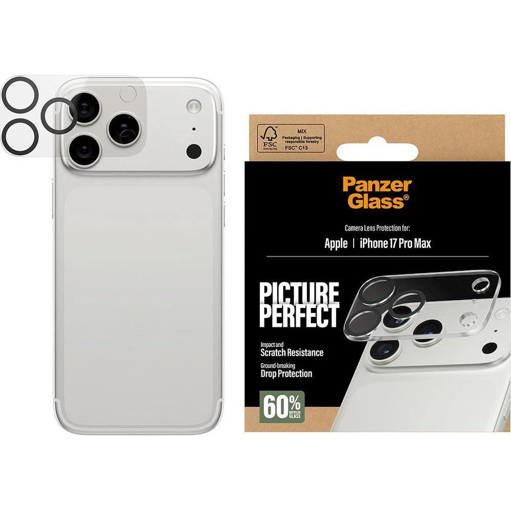 Gehärtetes Glas für iPhone 17 Pro Max, PanzerGlass PicturePerfect Camera Lens Protector, Transparent-Schwarz - Image 3