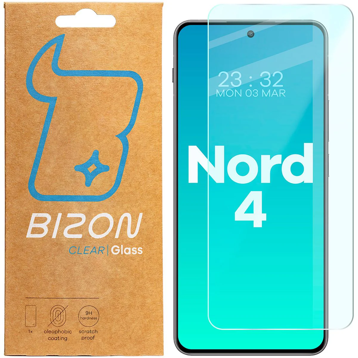 Gehärtetes Glas für OnePlus Nord 4, Bizon Glass Clear