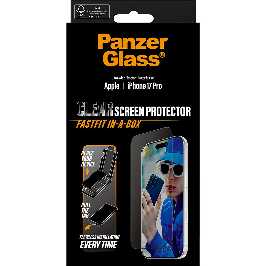 Gehärtetes Glas mit Applikator für die Schutzhülle für iPhone 17 Pro, PanzerGlass Clear Ultra-Wide Fastfit - Image 2