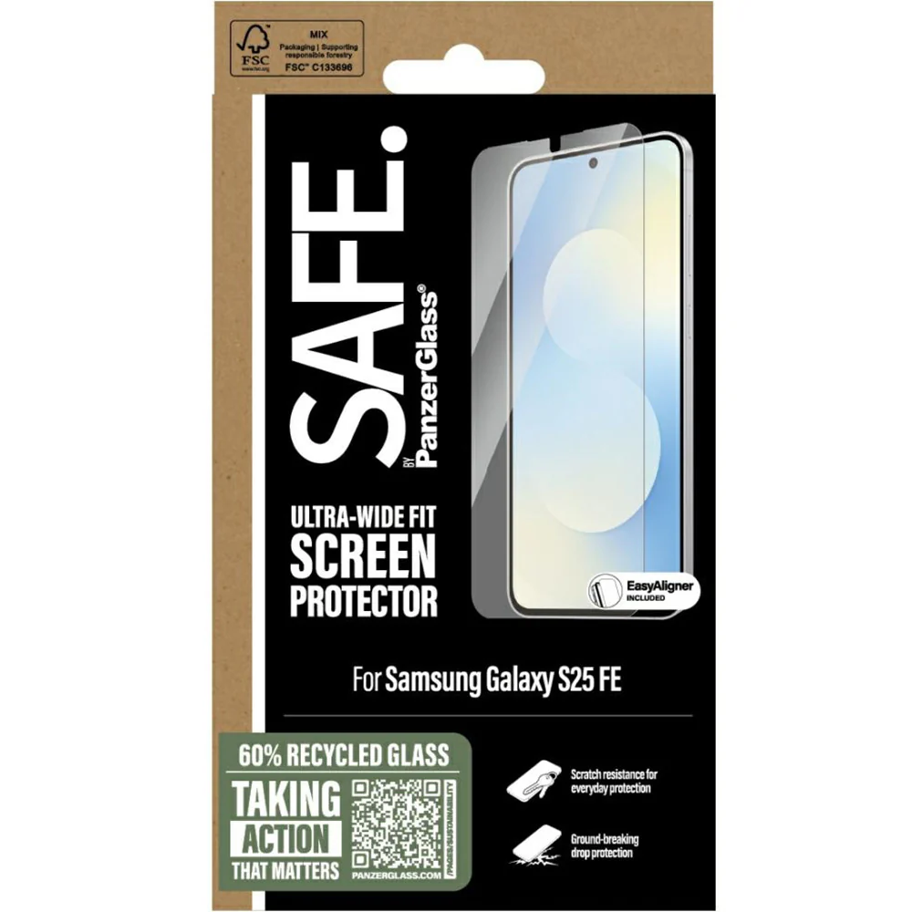 Gehärtetes Glas mit Applikator für Galaxy S25 FE, Safe by PanzerGlass Ultra-Wide Fit Easy Aligner - Image 4