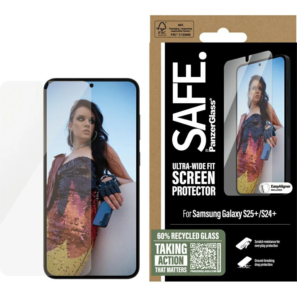 Gehärtetes Glas mit Applikator für Galaxy S25 Plus / S24 Plus, Safe by PanzerGlass Ultra-Wide Fit Easy Aligner - Image 3