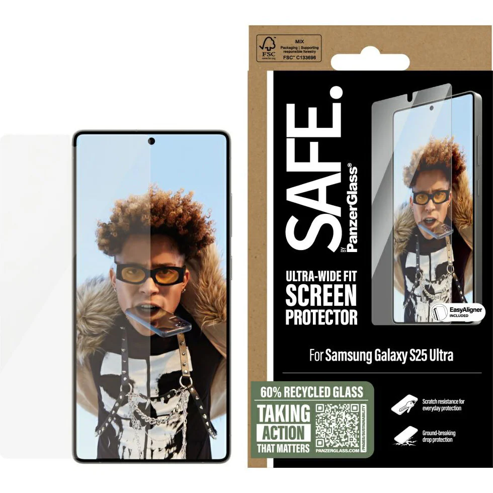 Gehärtetes Glas mit Applikator für Galaxy S25 Ultra, Safe by PanzerGlass Ultra-Wide Fit Easy Aligner - Image 3