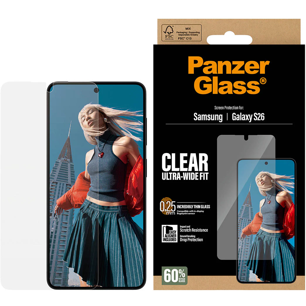 Gehärtetes Glas mit Applikator für Galaxy S26, PanzerGlass Ultra-Wide Fit, Transparent - Image 5