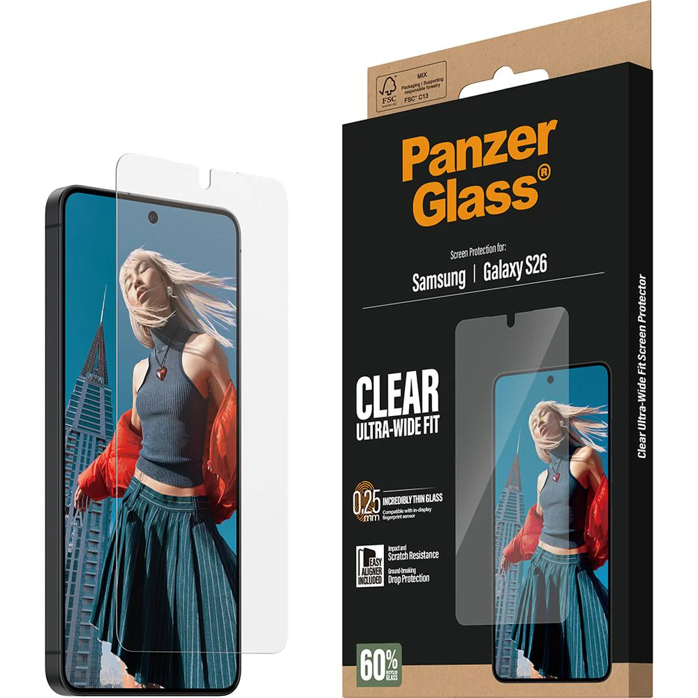 Gehärtetes Glas mit Applikator für Galaxy S26, PanzerGlass Ultra-Wide Fit, Transparent - Image 6