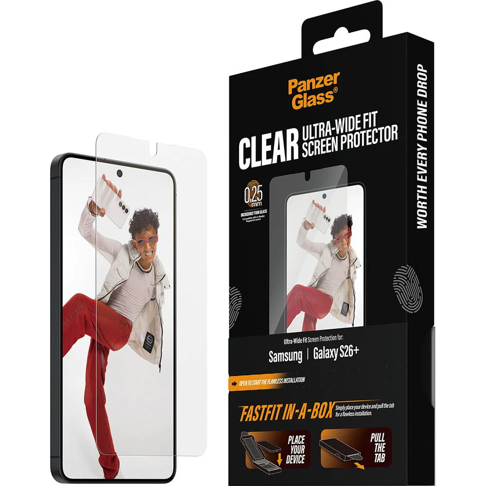 Gehärtetes Glas mit Applikator für Galaxy S26 Plus, PanzerGlass Clear Ultra-Wide Fastfit - Image 5