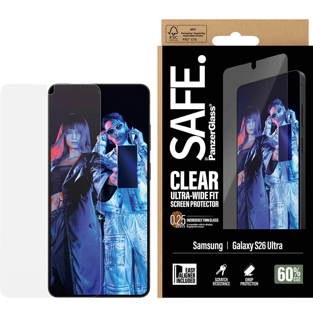 Gehärtetes Glas mit Applikator für Galaxy S26 Ultra, SAFE by PanzerGlass Ultra-Wide Fit Easy Aligner - Image 4