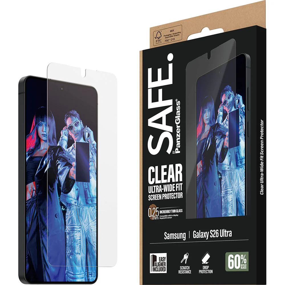 Gehärtetes Glas mit Applikator für Galaxy S26 Ultra, SAFE by PanzerGlass Ultra-Wide Fit Easy Aligner - Image 5