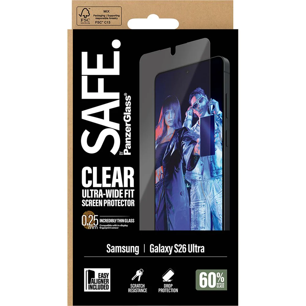 Gehärtetes Glas mit Applikator für Galaxy S26 Ultra, SAFE by PanzerGlass Ultra-Wide Fit Easy Aligner - Image 6