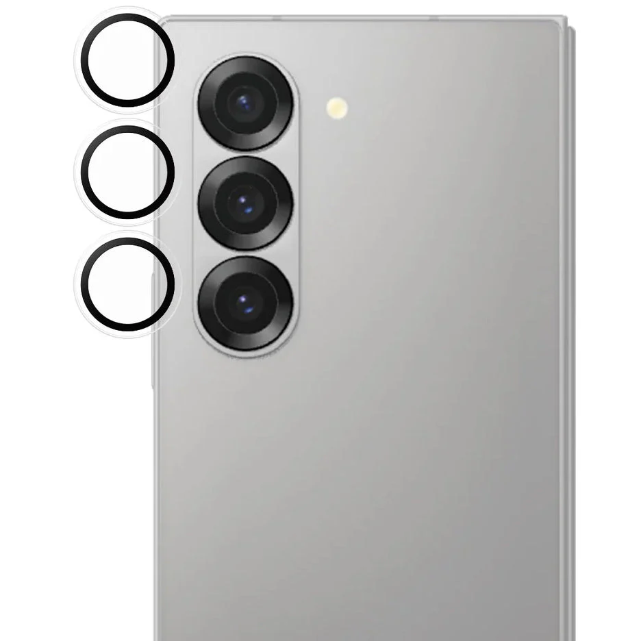 Gehärtetes Glas mit Applikator für Galaxy Z Fold7, PanzerGlass Hoops Camera, Transparent mit schwarzen Rahmen