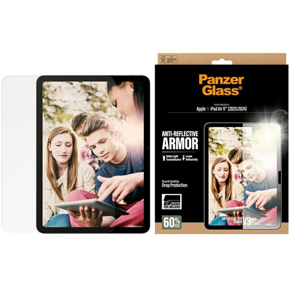 Gehärtetes Glas mit Applikator für iPad Air 11" M4/M3/M2, PanzerGlass Anti-Reflective Armor FastFit - Image 2