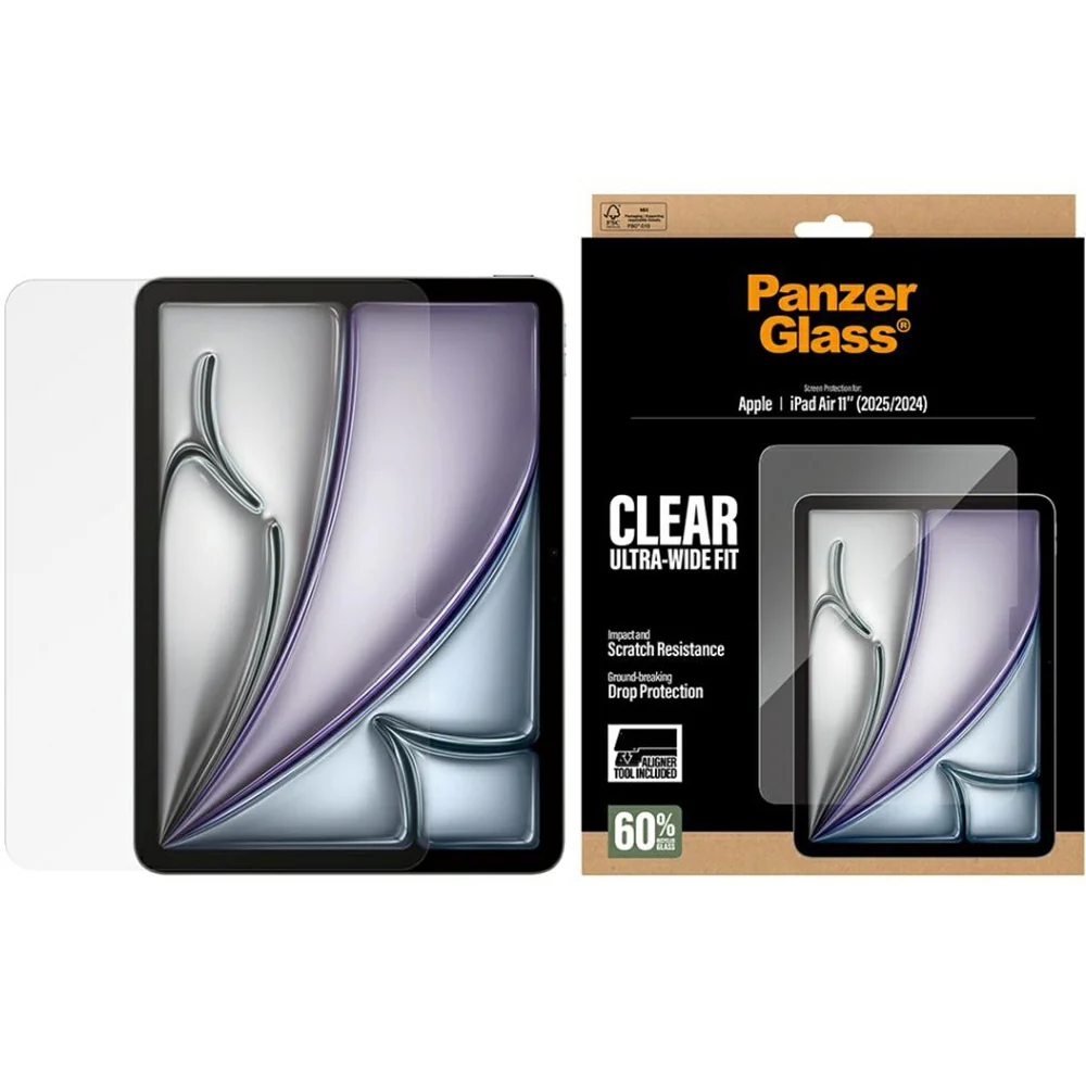 Gehärtetes Glas mit Applikator für iPad Air 11" M4/M3/M2, PanzerGlass Clear Ultra-Wide Fit FastFit - Image 4
