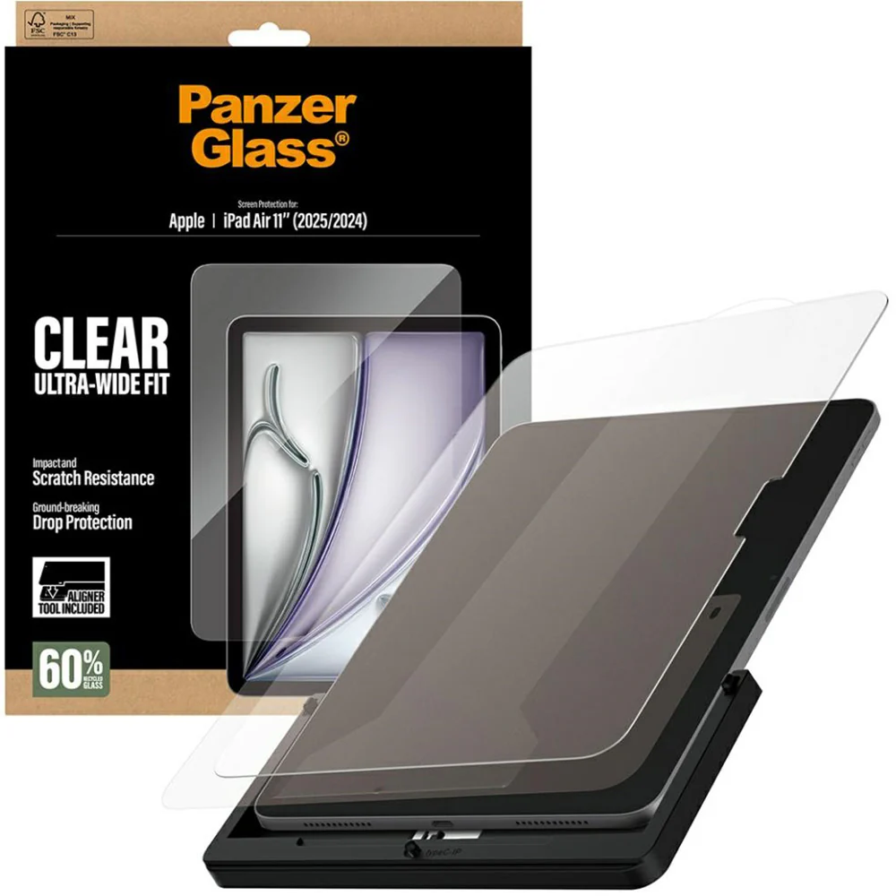 Gehärtetes Glas mit Applikator für iPad Air 11" M4/M3/M2, PanzerGlass Clear Ultra-Wide Fit FastFit - Image 5