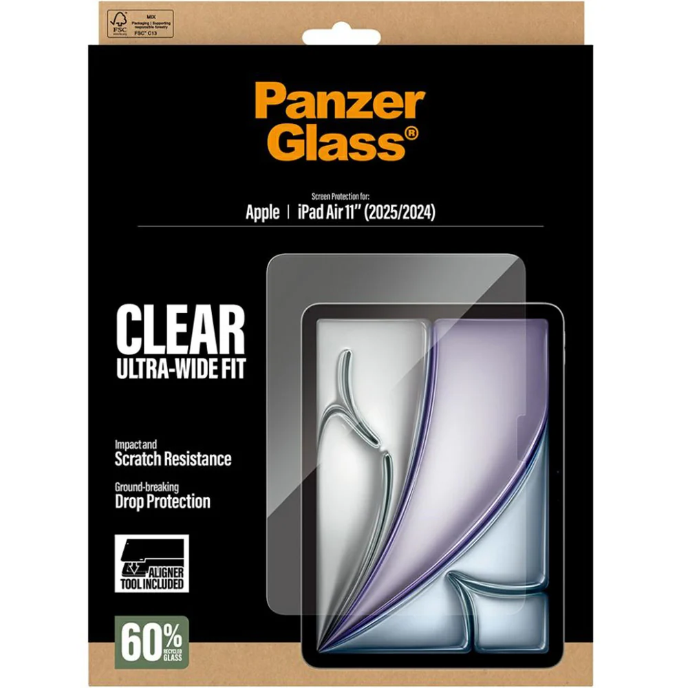 Gehärtetes Glas mit Applikator für iPad Air 11" M4/M3/M2, PanzerGlass Clear Ultra-Wide Fit FastFit - Image 6
