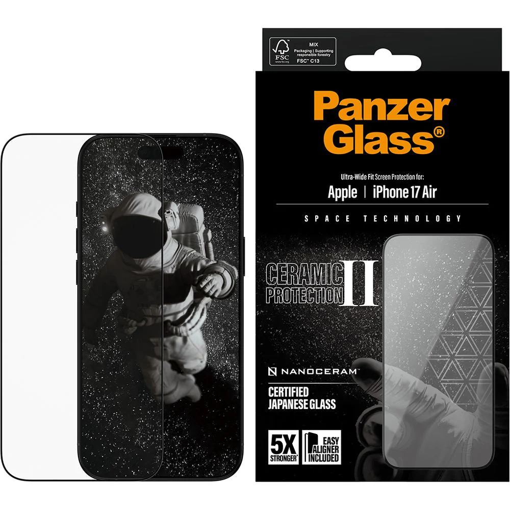 Gehärtetes Glas mit Applikator für iPhone Air, PanzerGlass Ceramic Ultra-Wide Fit + EasyAligner - Image 4