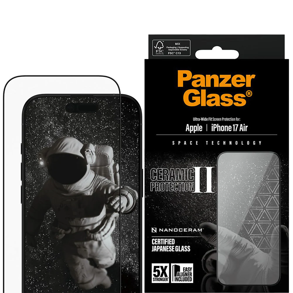 Gehärtetes Glas mit Applikator für iPhone Air, PanzerGlass Ceramic Ultra-Wide Fit + EasyAligner - Image 5