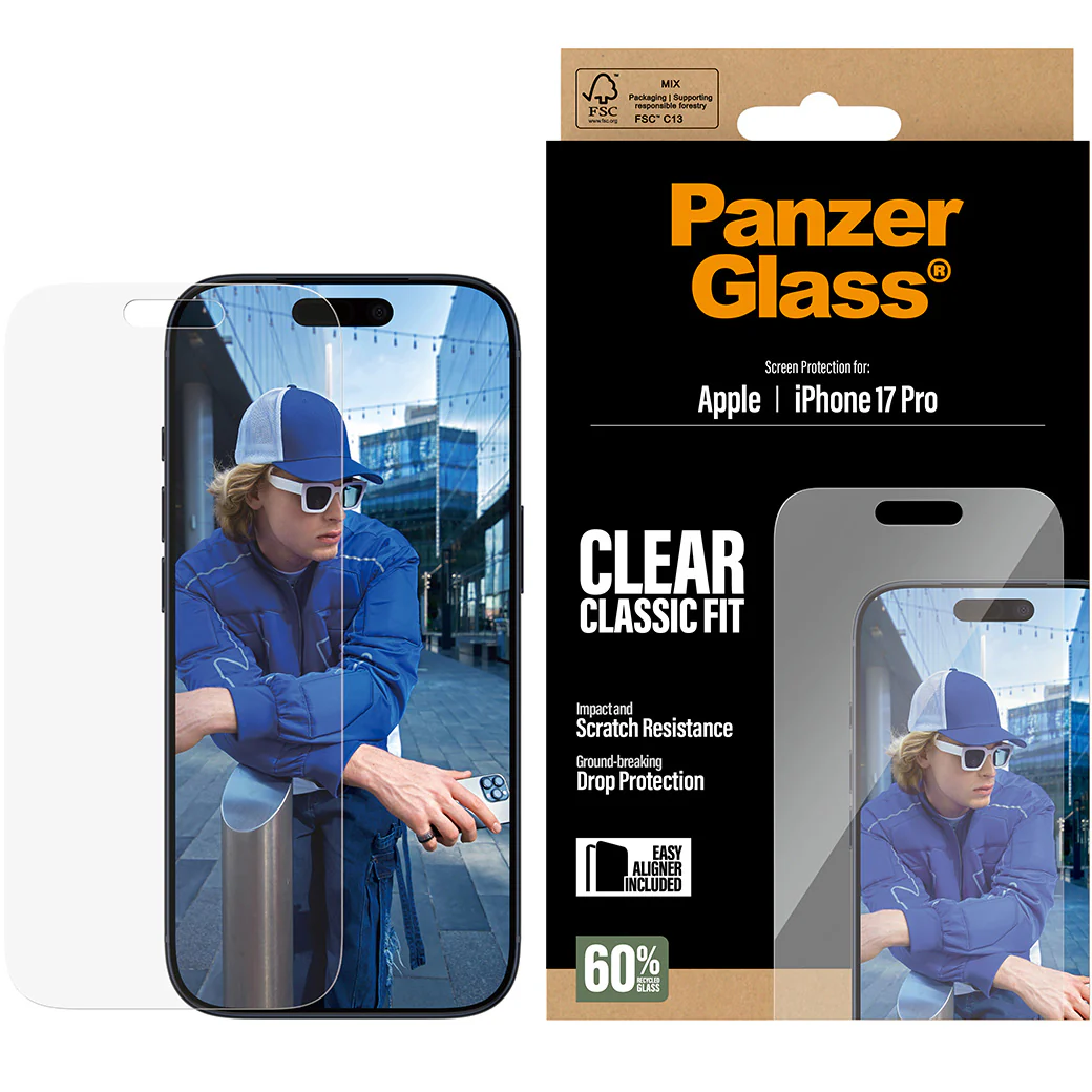 Gehärtetes Glas mit Applikator für iPhone 17 Pro, PanzerGlass Classic Fit EasyAligner - Image 4