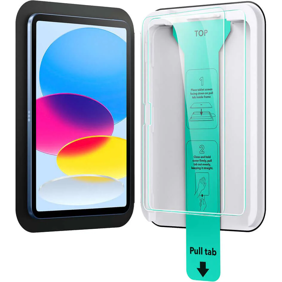 Gehärtetes Glas mit Positionierrahmen für iPad 11 / 10 gen. 2025 / 2022, ESR UltraFit Tempered Glass, 2 Stück - Image 2