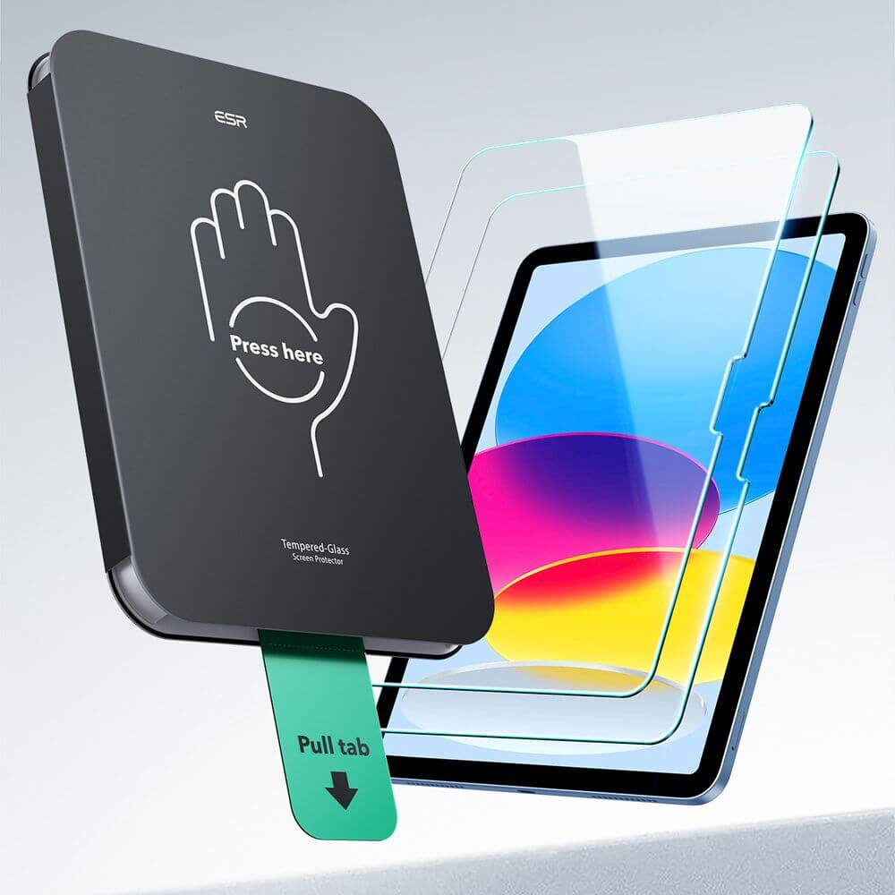 Gehärtetes Glas mit Positionierrahmen für iPad 11 / 10 gen. 2025 / 2022, ESR UltraFit Tempered Glass, 2 Stück - Image 4