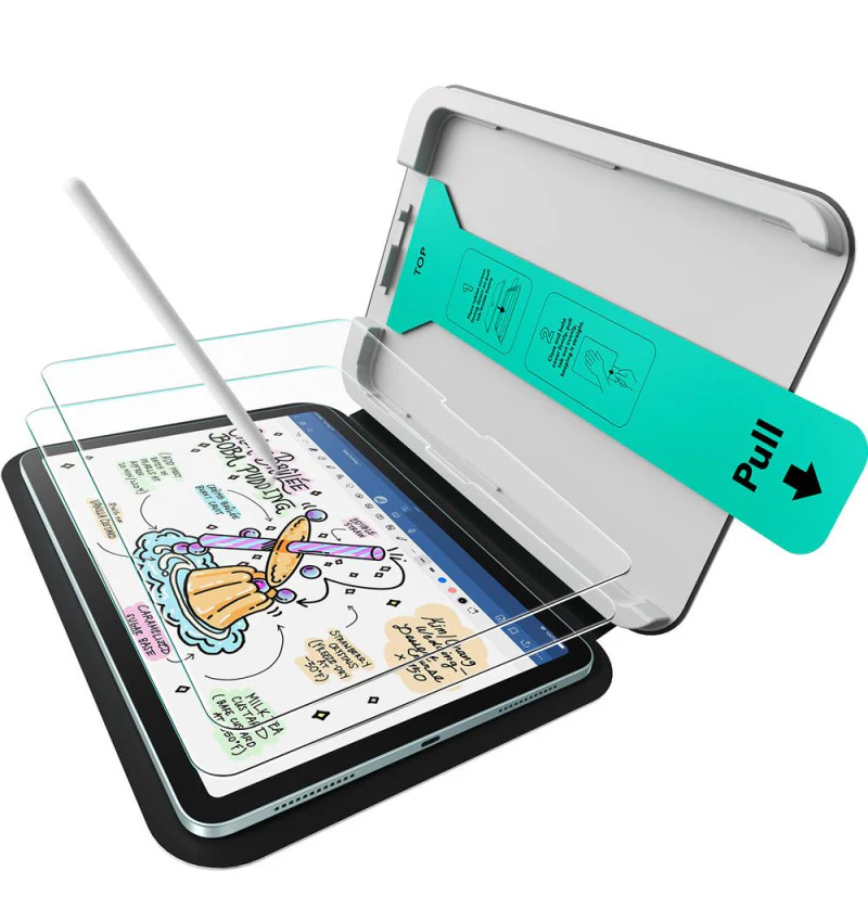 Gehärtetes Glas mit Positionierungsrahmen ESR Paper Feel für iPad Air 11" / 10.9" 2020-2026, Transparent