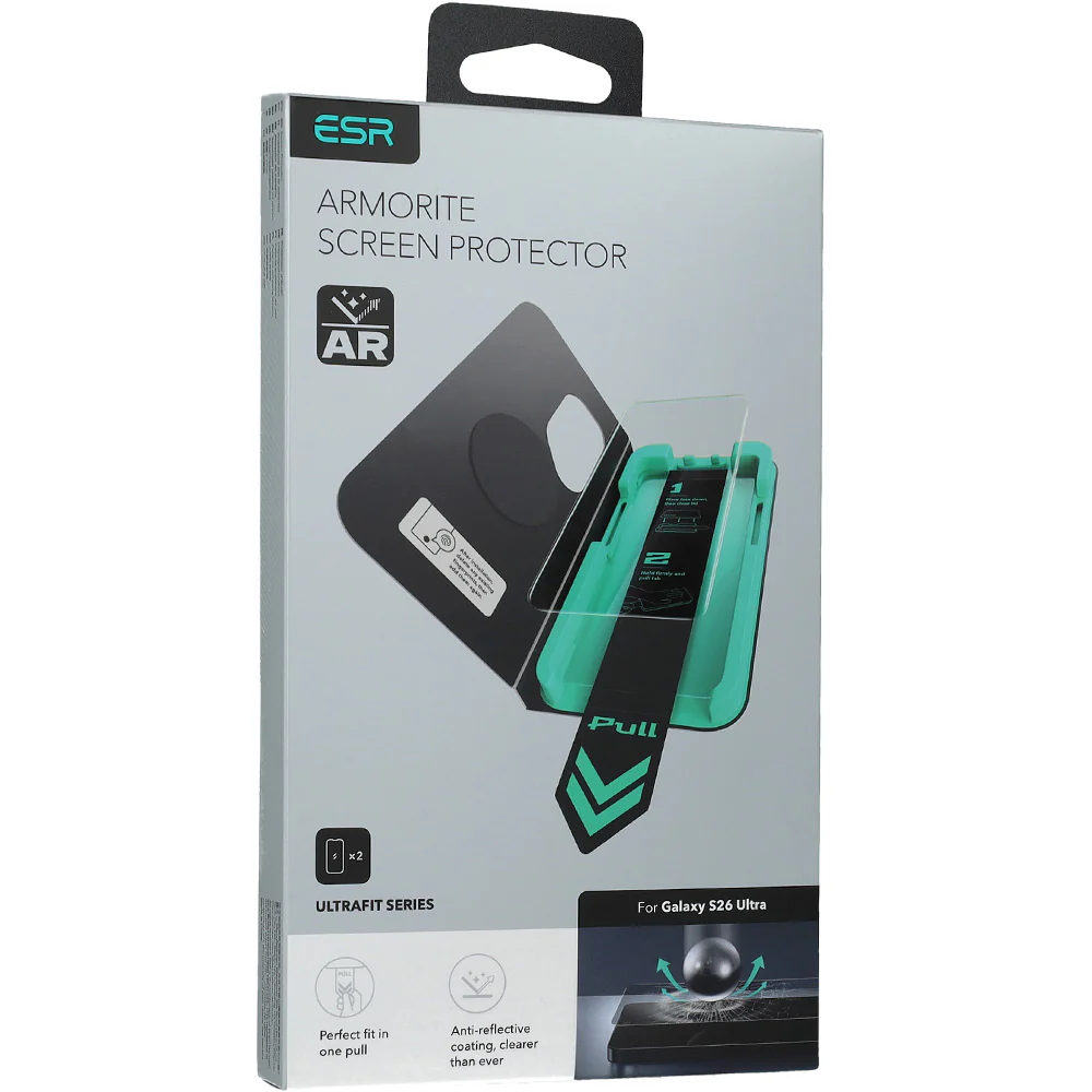Gehärtetes Glas mit Positionierungsrahmen für Galaxy S26 Ultra, ESR UltraFit Armorite Tempered Glass, 2 Stück - Image 9