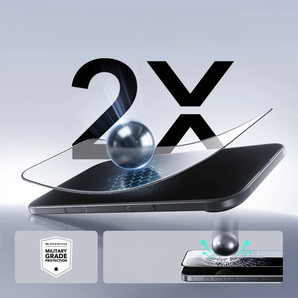 Gehärtetes Glas mit Positionierungsrahmen für iPhone Air, ESR UltraFit Tempered Glass, 2 Stück - Image 4