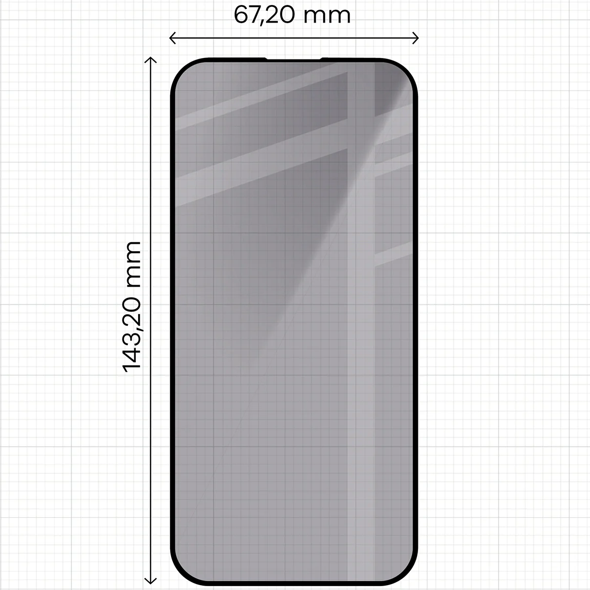 Gehärtetes Glas mit Privatschutzfilter für iPhone 15 Pro, Bizon Glass Edge Shadow Duo, getönt mit schwarzer Rahmen, 2 Stück - Image 2