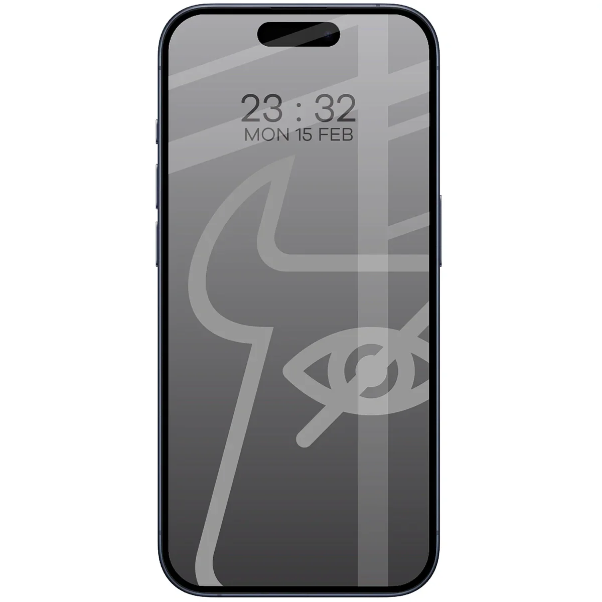 Gehärtetes Glas mit Privatschutzfilter für iPhone 15 Pro, Bizon Glass Edge Shadow Duo, getönt mit schwarzer Rahmen, 2 Stück - Image 3