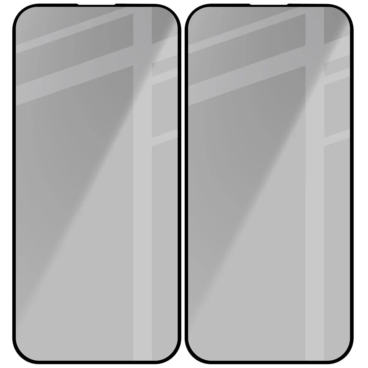 Gehärtetes Glas mit Privatschutzfilter für iPhone 15 Pro, Bizon Glass Edge Shadow Duo, getönt mit schwarzer Rahmen, 2 Stück - Image 4