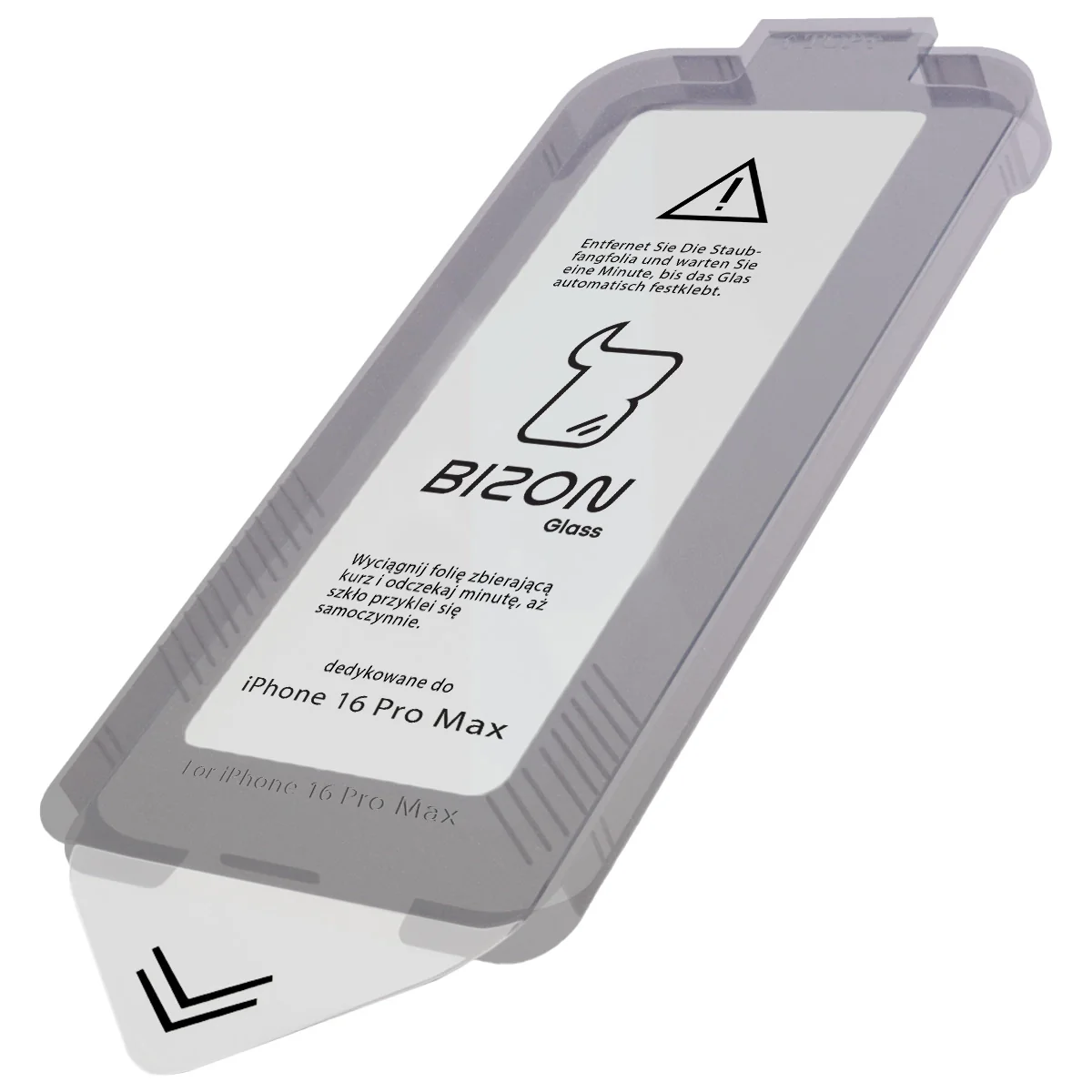 Gehärtetes Glas mit Rahmen zum einfachen Auftragen für iPhone 16 Pro Max, Bizon Glass Aplikator, 2 Stück - Image 4