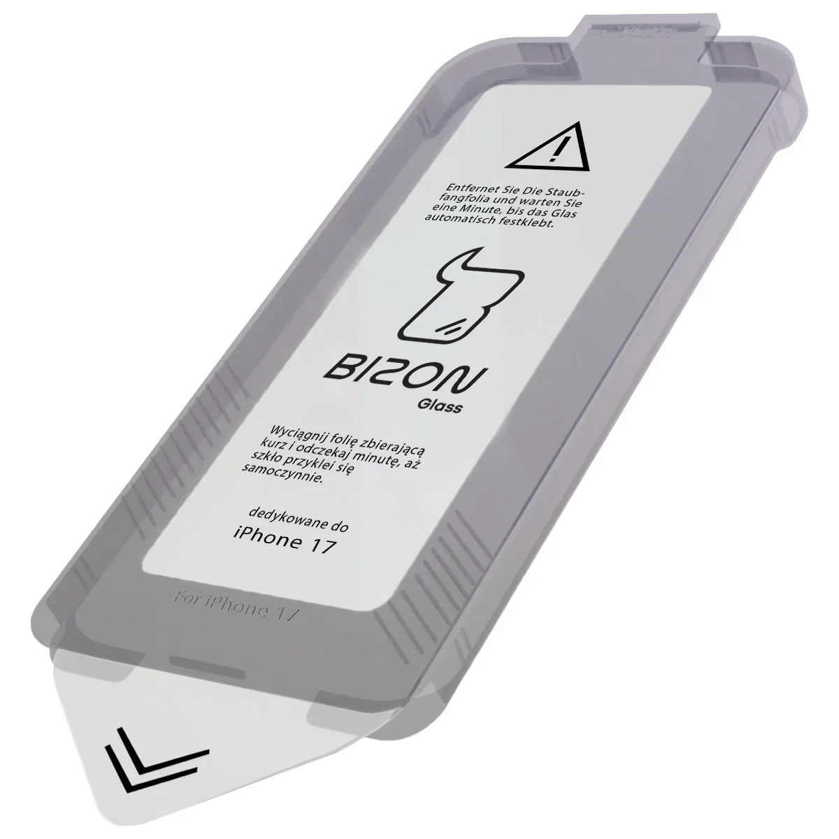 Gehärtetes Glas mit Rahmen zum einfachen Auftragen für iPhone 17, Bizon Glass Aplikator, 2 Stück - Image 4