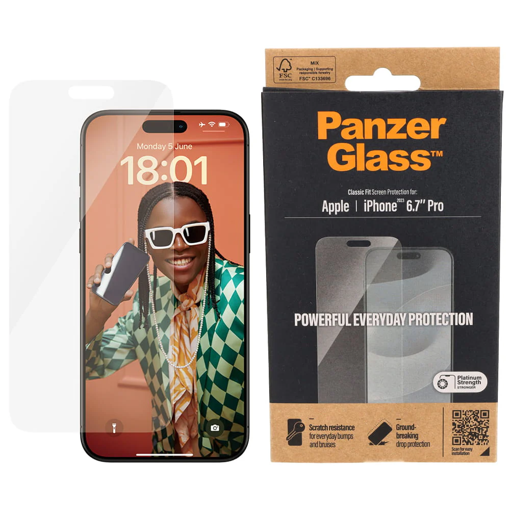 Gehärtetes Glas PanzerGlass Classic Fit für iPhone 15 Pro Max - Image 2