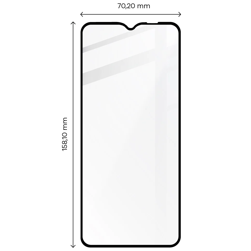 Gehärtetes Glas Bizon Glass Edge für Galaxy A03s, Schwarz - Image 2