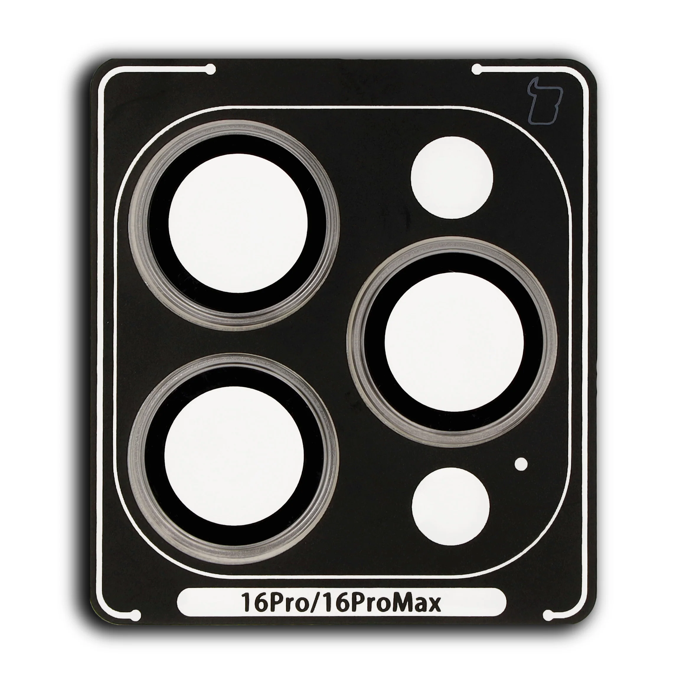 Gehärtetes Glas für die Kamera mit Applikator für iPhone 16 Pro/16 Pro Max, Bizon Glass Snap Lens, 1 Set, Grauer Rahmen - Image 2