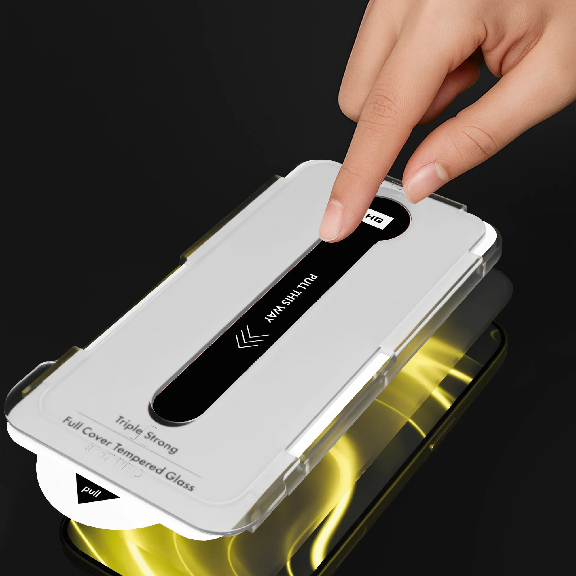 Gehärtetes Glas mit Applikator für iPhone Air, Hammer Glass XPress Protect - Image 10