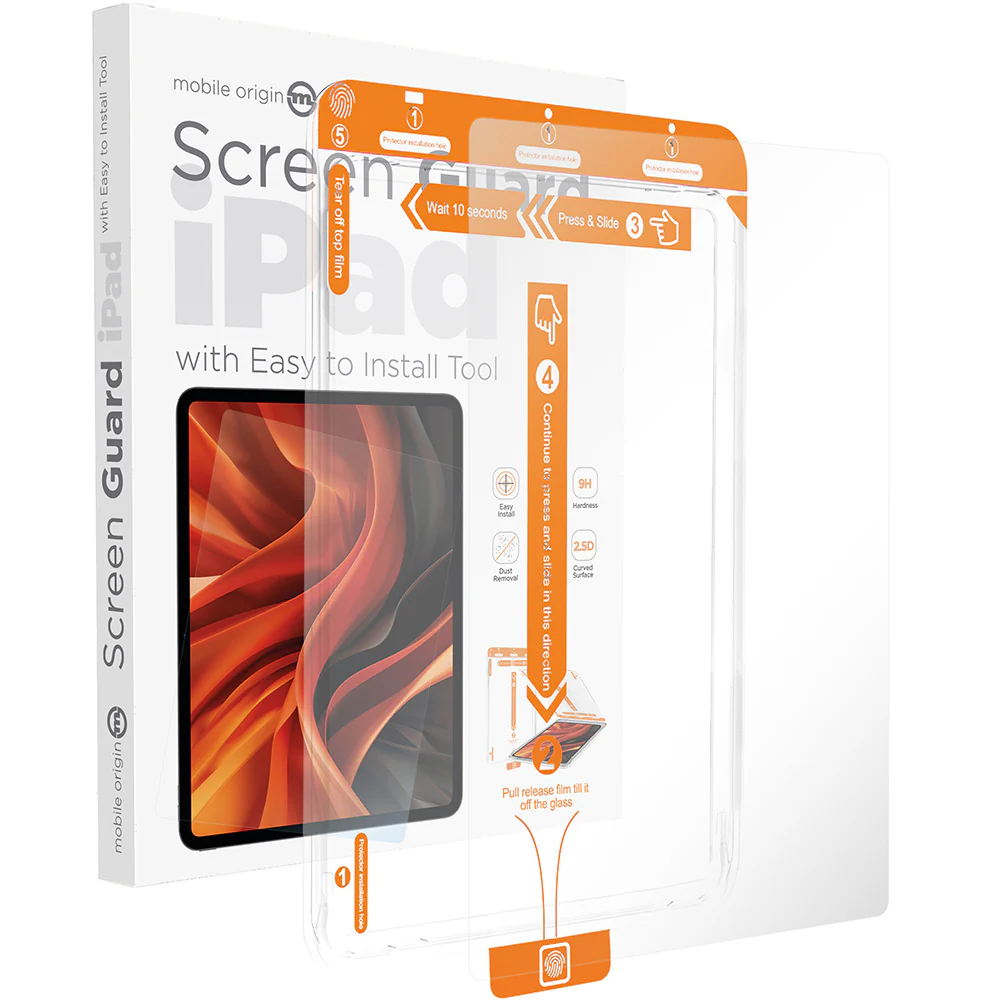 Glas + Applikator für iPad 11 / 10 gen. 2025 / 2022, Mobile Origin Screen Guard, Transparent