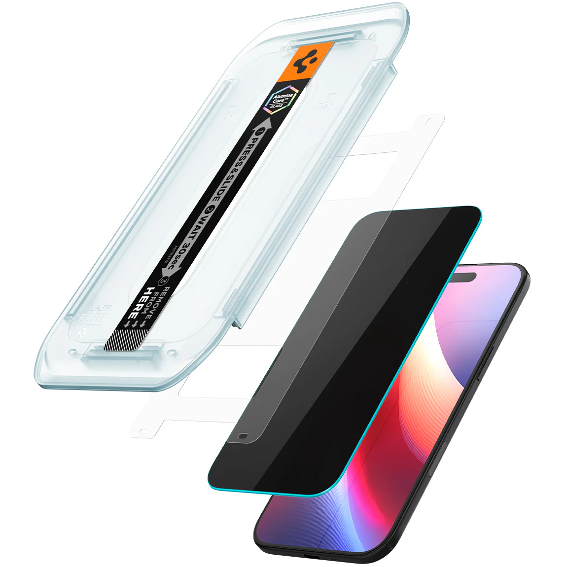 Glas + Applikator für iPhone Air, Spigen Glas.tR EZ Fit Privacy 2-Pack (AC) - Image 4
