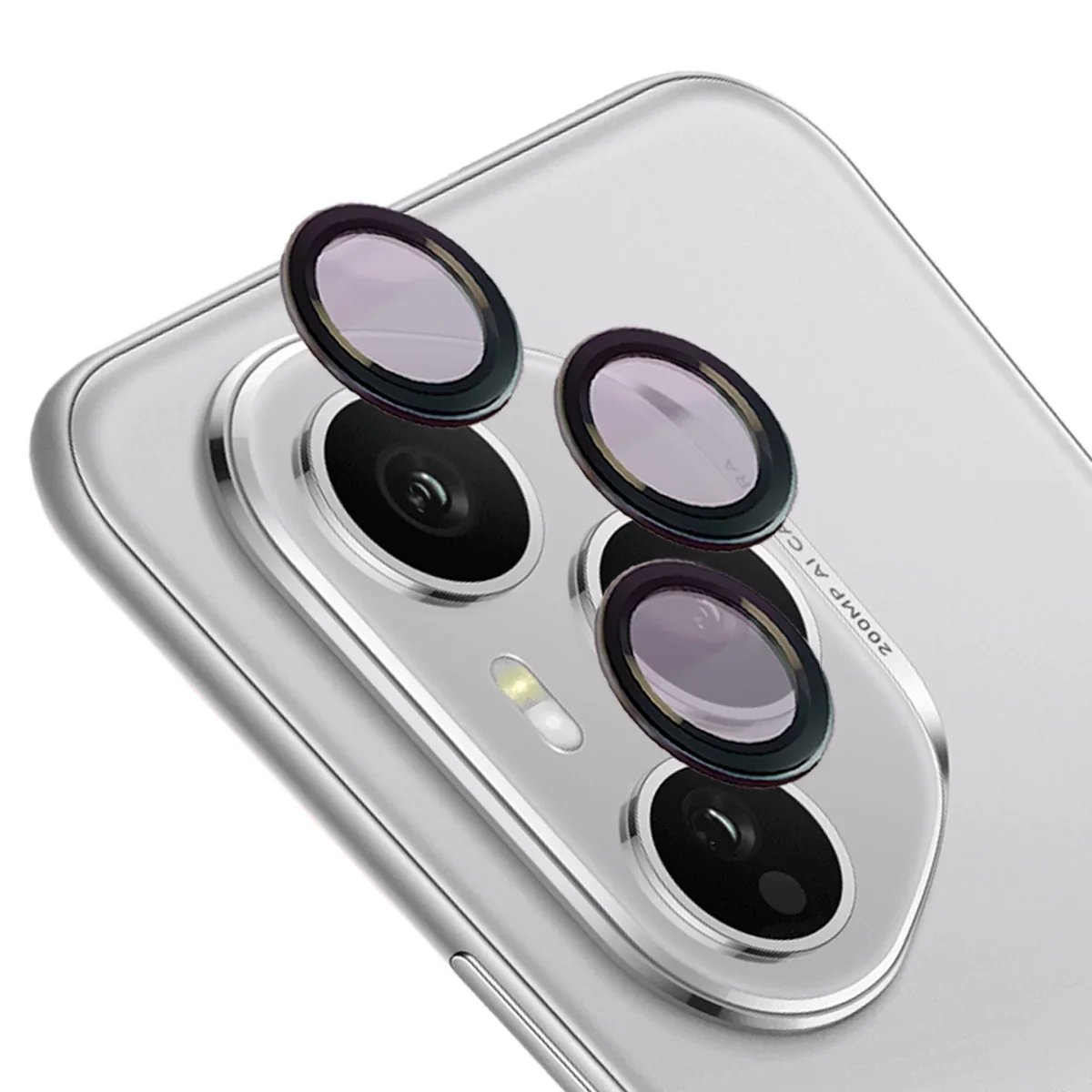 Glas für die Kamera für Honor 400 Pro, Bizon Glass Snap Lens, 1 Set, Schwarzer Rahmen