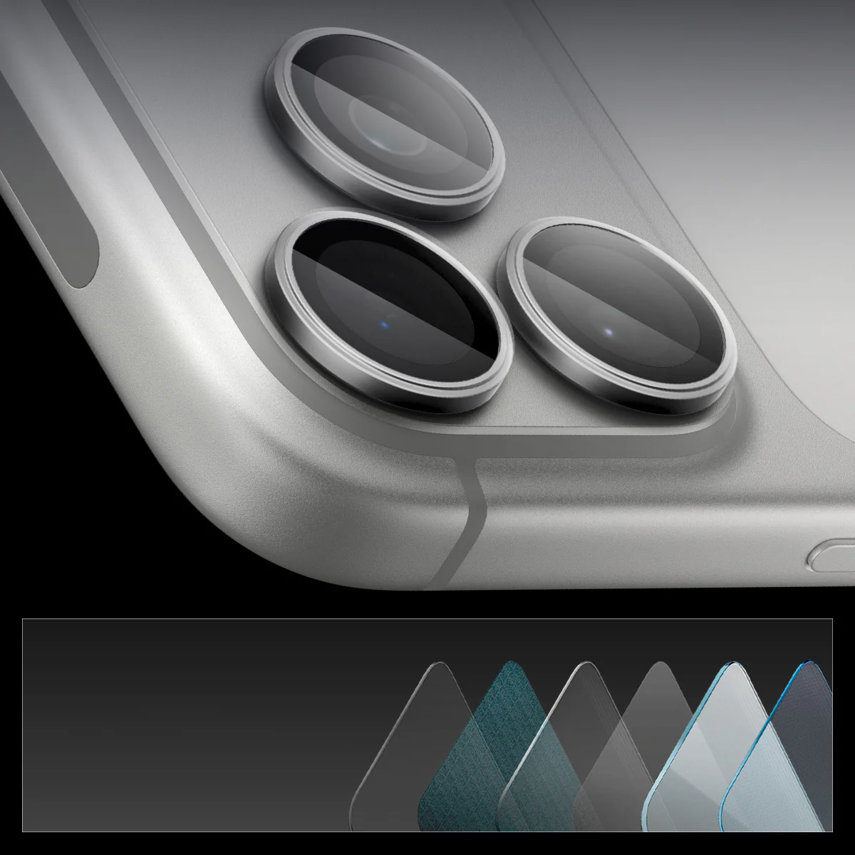 Glas für die Kamera für iPhone 17 Pro Max - 14 Pro, Spigen Glas.tR Ez Fit Optik Pro 2-Pack, Schwarz-Grau - Image 9