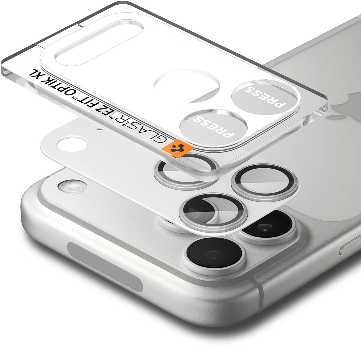 Glas für die Kamera für iPhone 17 Pro, Spigen Glas.tR Ez Fit Optik Pro XL 1-Pack, Silbern - Image 2